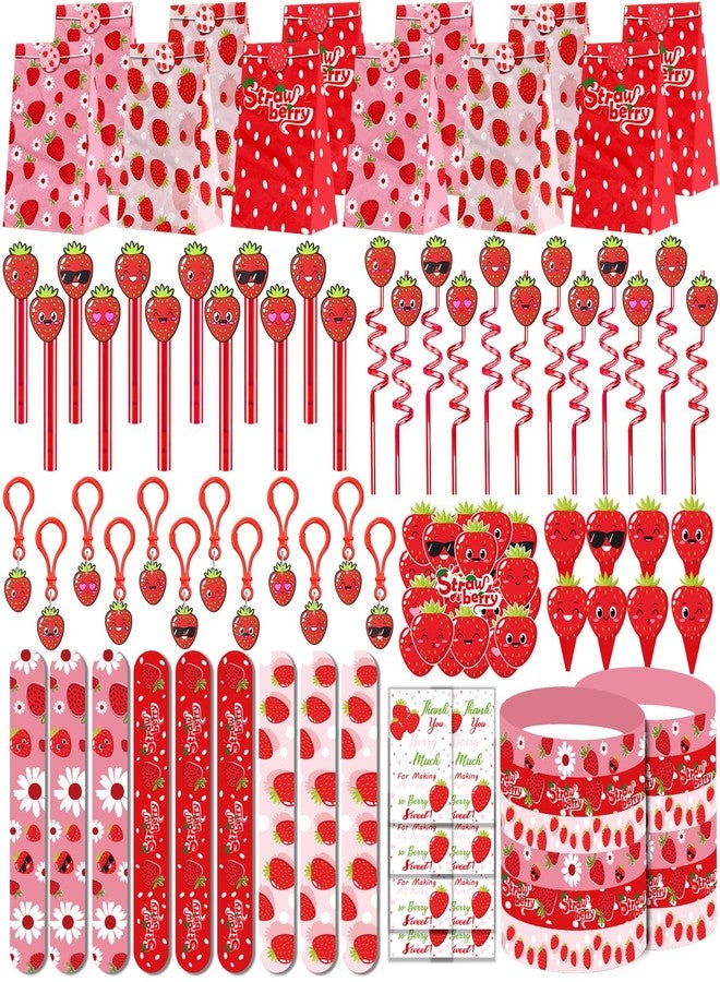 PLOUGVI 208PCS Strawberry Party Favors, Berry First Birthday Decor, Theme Decorations for Party Goodie Bag Stuffer Pinata Filler Gifts - Image 1